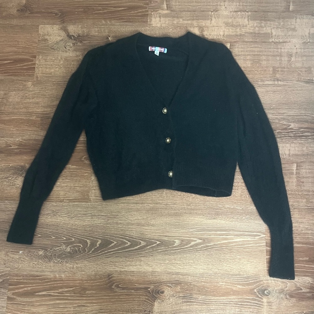 Urban Outfitters Black Cardigan with Gold Buttons